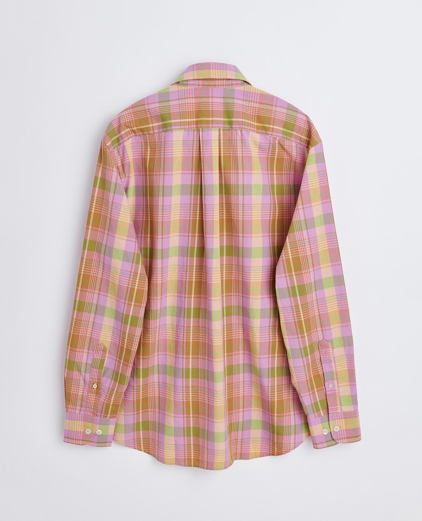 BUTTON DOWN SHIRT . PINK CHECK