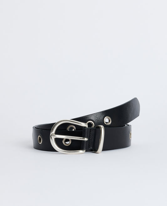 EYELET BELT . BLACK