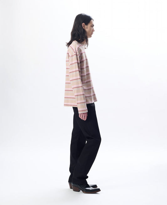STRIPE LS POCKET TEE