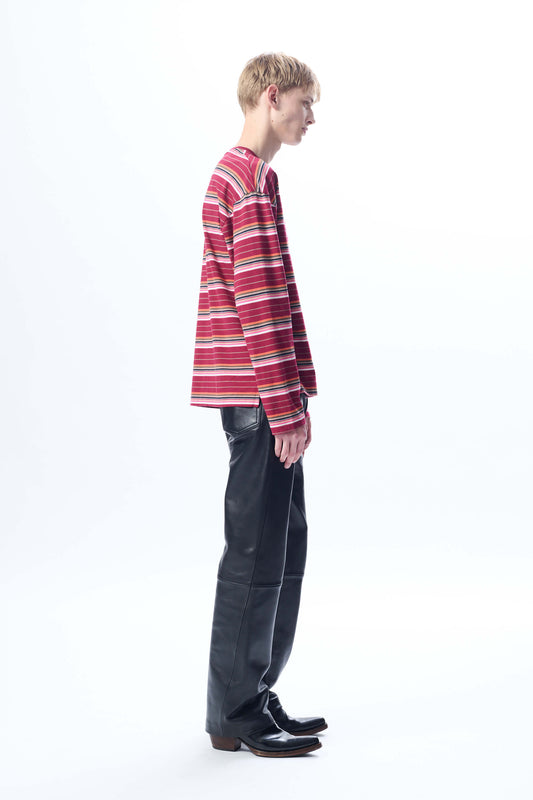 STRIPE LS POCKET TEE