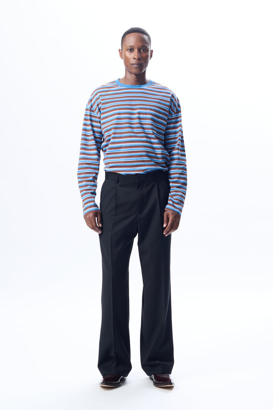 STRIPE LS POCKET TEE