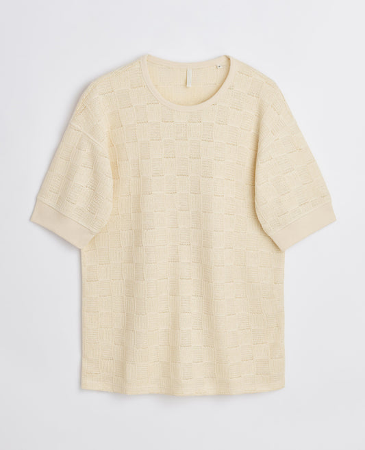 GYM TEE JACQUARD . VANILLA