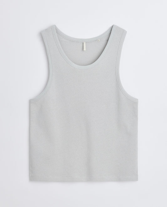 MESH TANK . LIGHT GREY