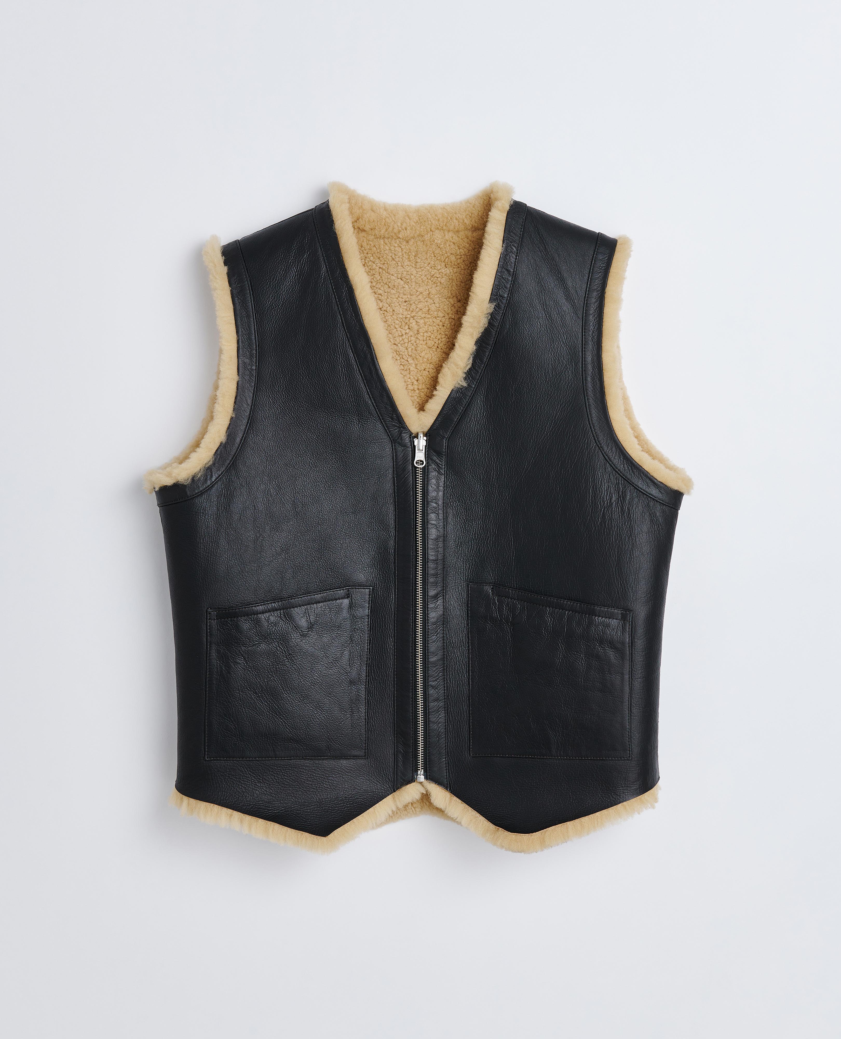 Iconic Leather Shearling Western Vest | Buffalo Jackson
