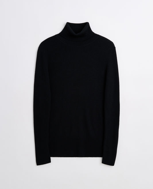 MERINO RIB TURTLE NECK